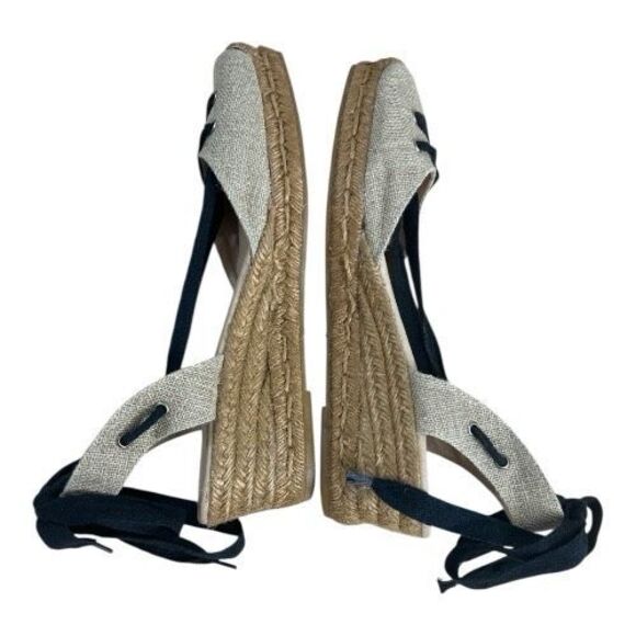 Gaimo Women Tan Black Espadrille Shoes Sandals Slingback Size 41 US 9-9.5 Wedge - Picture 5 of 11